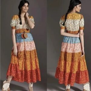 Anthropologie Floral Patchwork Dress